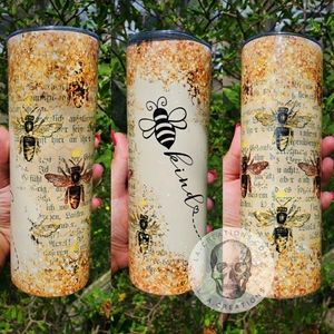 Bee Kind Gold Glitter 20oz Tumbler